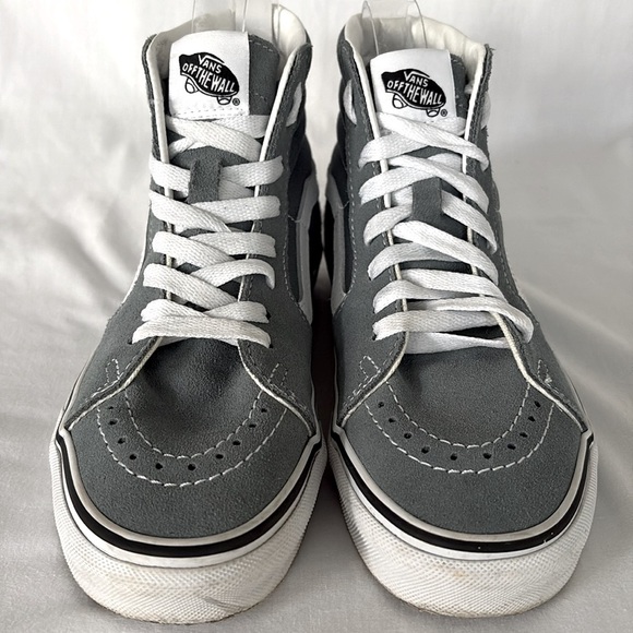 Vans Sk8-Hi Sneakers Gray White High Top Suede Skateboard Skater Shoes Women 6.5 - Picture 7 of 12